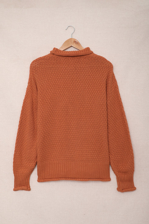 Oversized Chunky Batwing Long Sleeve Turtleneck Sweater